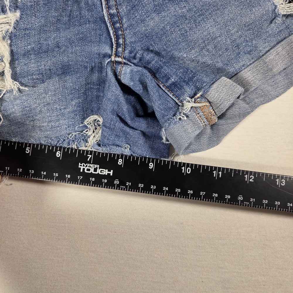 American Eagle Shorts High Rise Shortie Denim Womens Size 4 Distressed - Picture 9 of 9